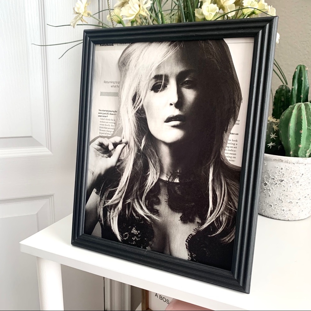 Gillian Anderson Black & White Portrait Collage Wall Art Editorial Chic Decor